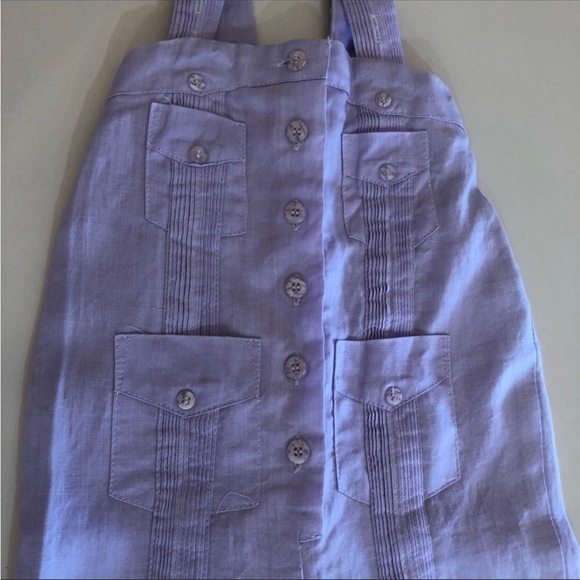 Girls Guayabera Style Lavender Jumpsuit 100% Linen Size 0T = 6-12 Months - Picture 3 of 7